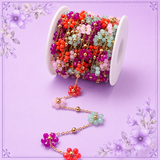 Multicolor Flower Rosary Chain