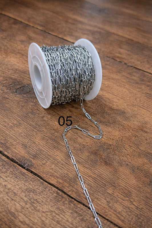 (05)_ Stainless 0.8x2.5x7mm Silver Chain