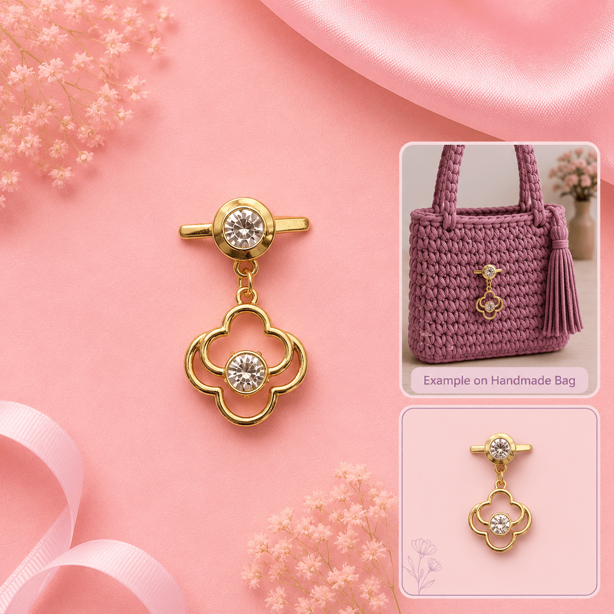 Flower Bag Charm Connector