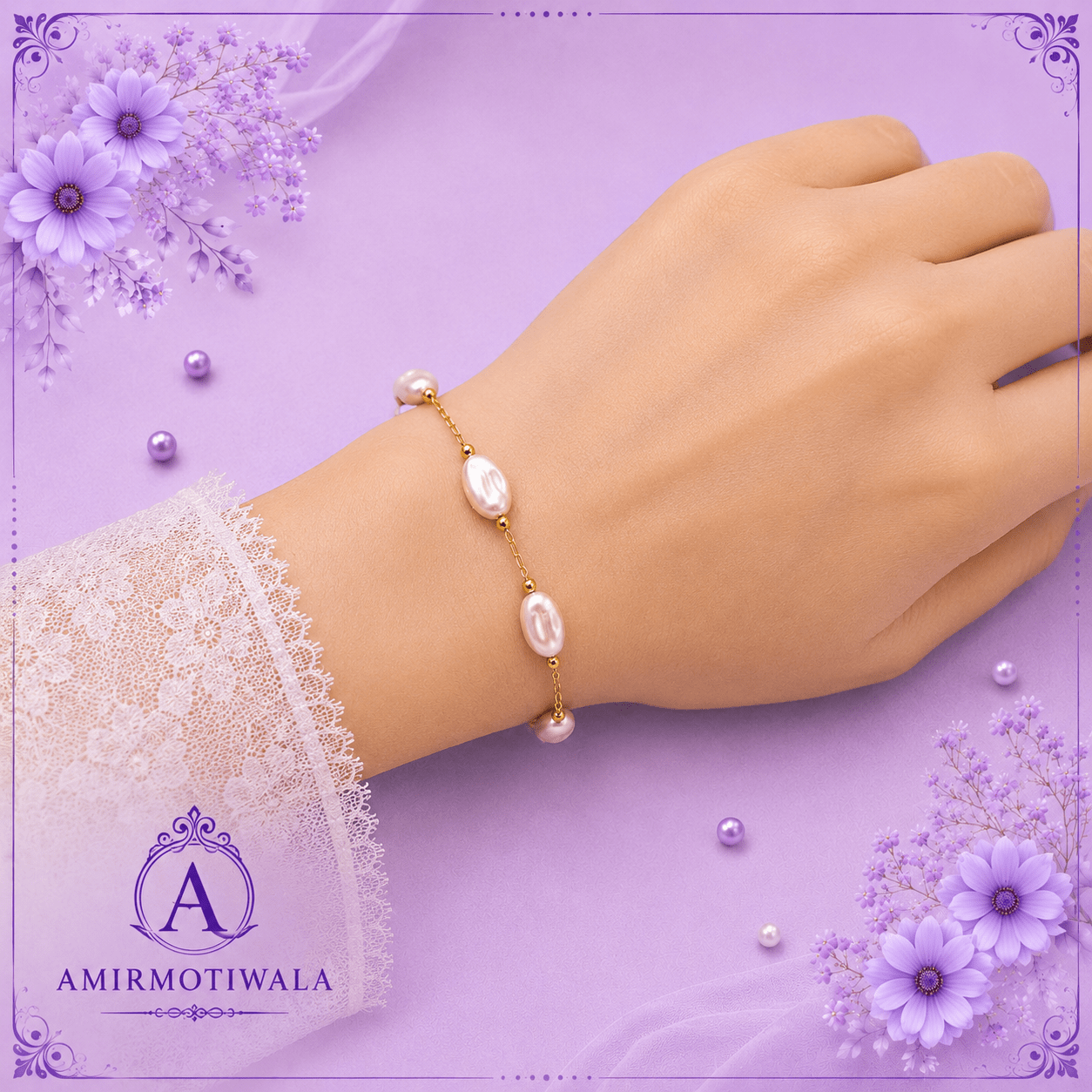 Oval pearl rosary chain