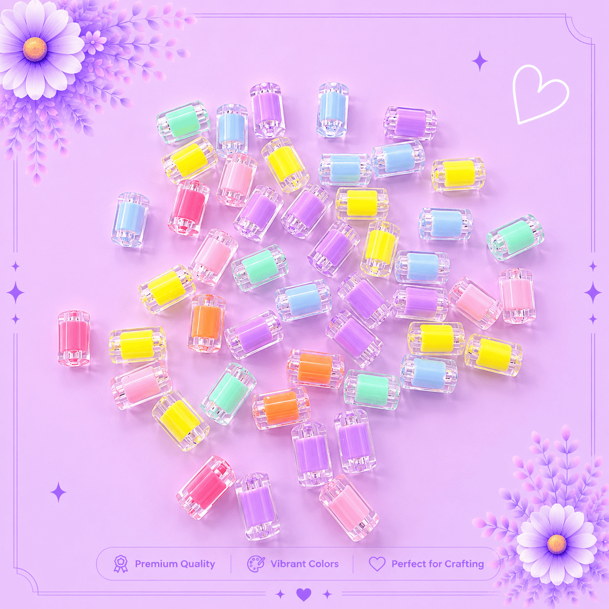 Transparent Tube Beads
