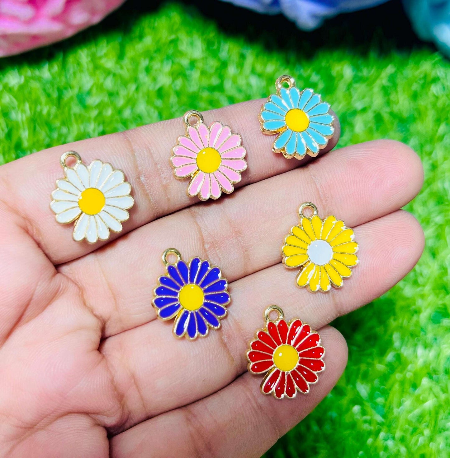 Flower Charms 6 pcs