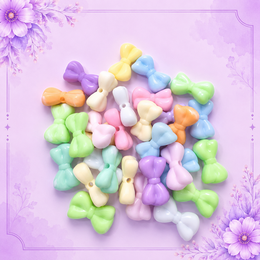 Matte Bow Acrylic Beads