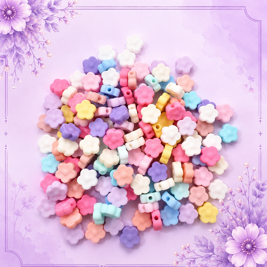 Matte Flower Acrylic Beads