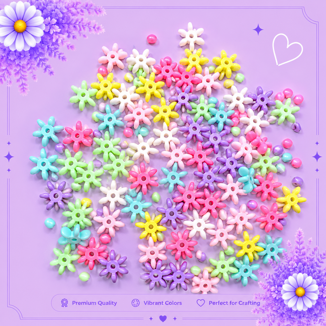 Pastel Daisy Craft Beads