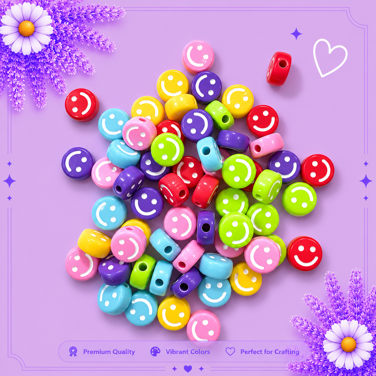 Colorful Smiley Beads