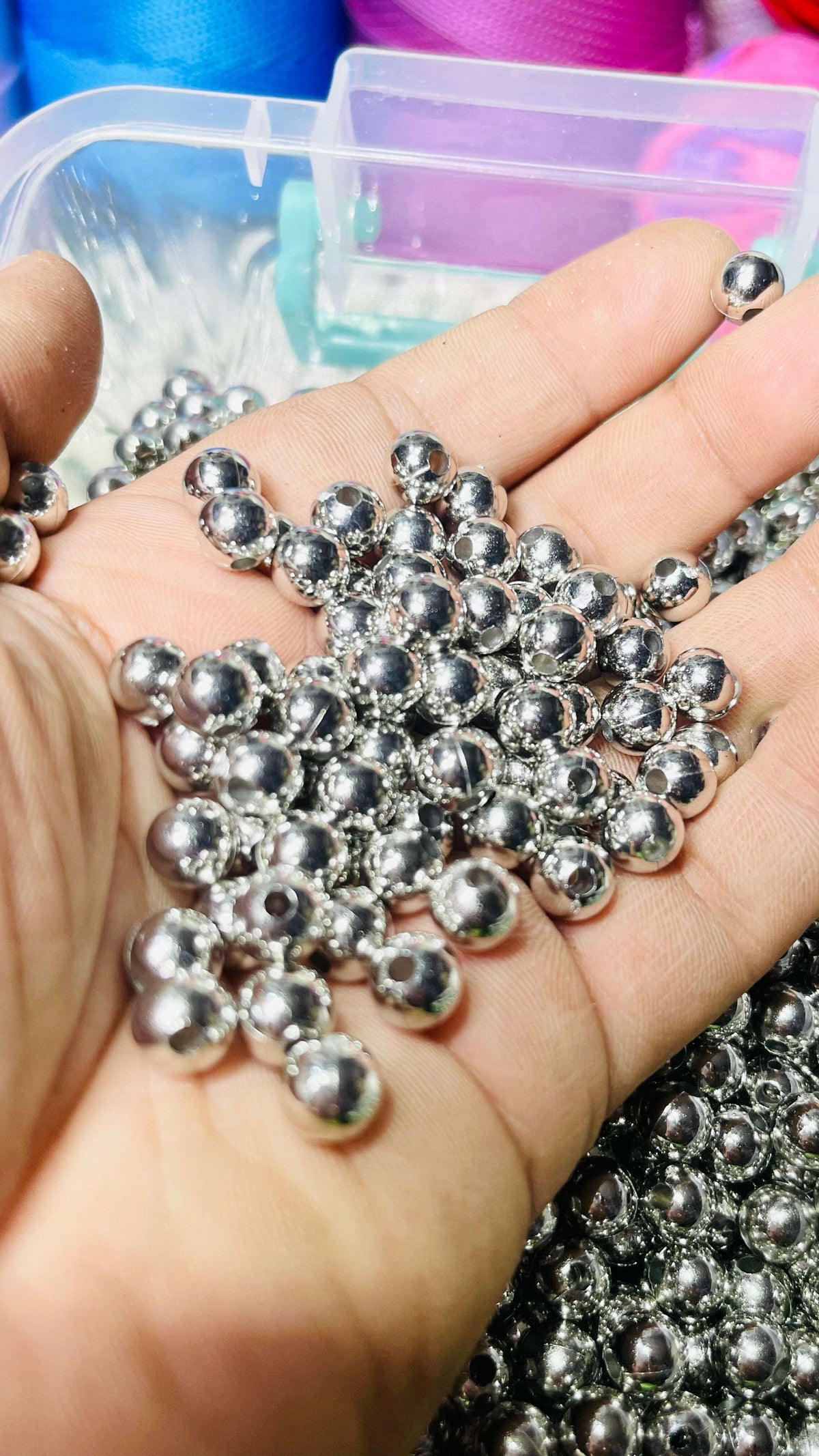 Silver beads 6mm