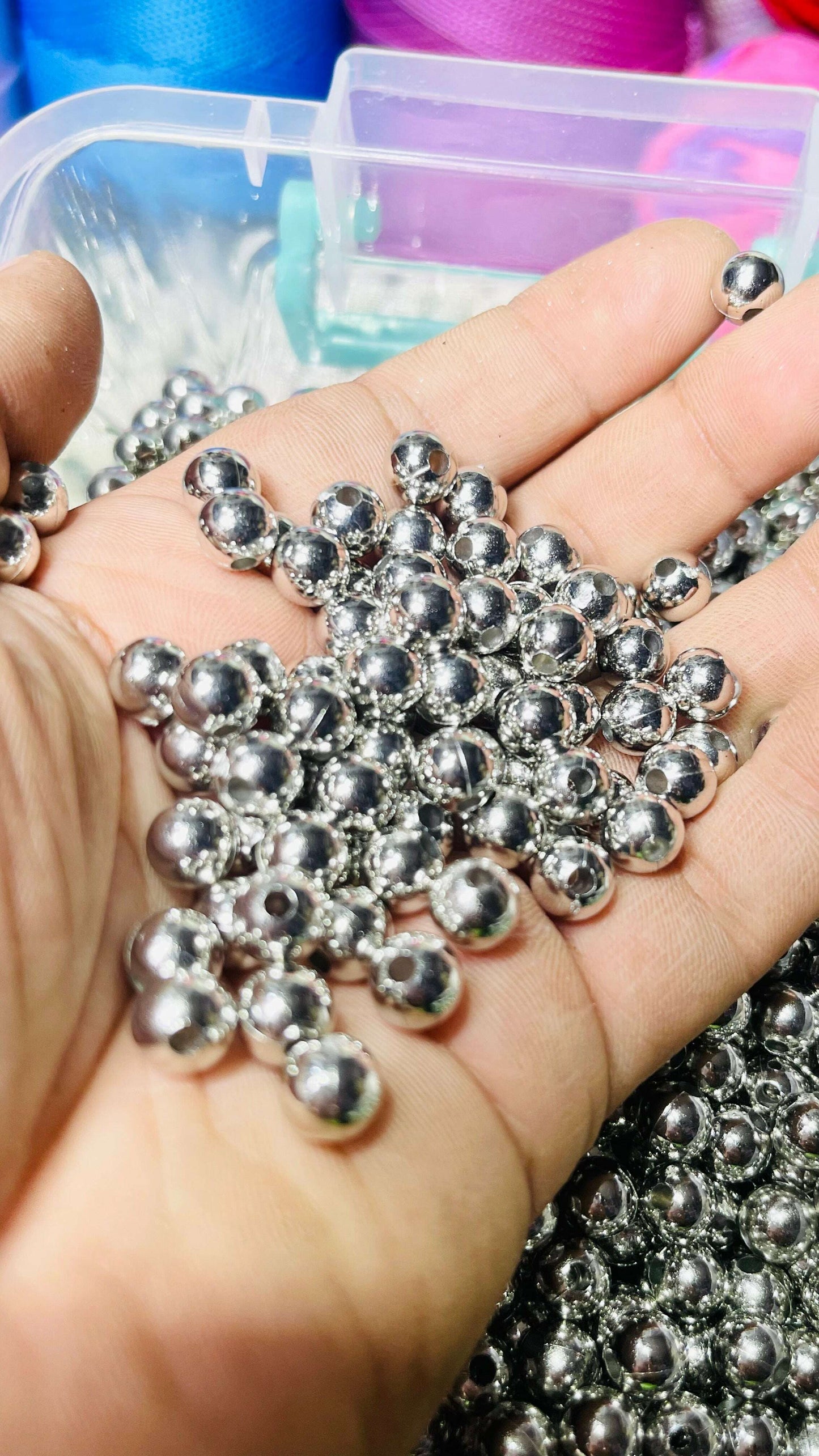 Silver beads 6mm