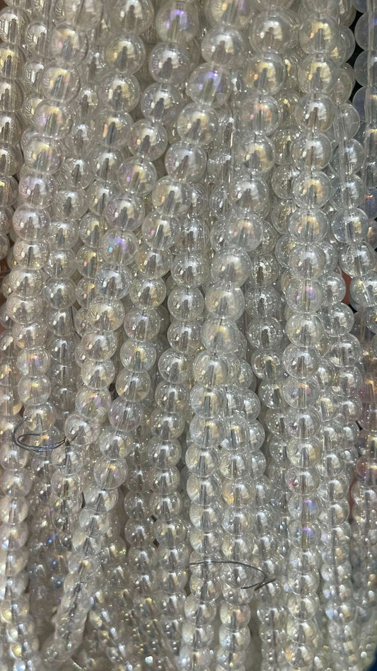 Plane glass beads 8mm