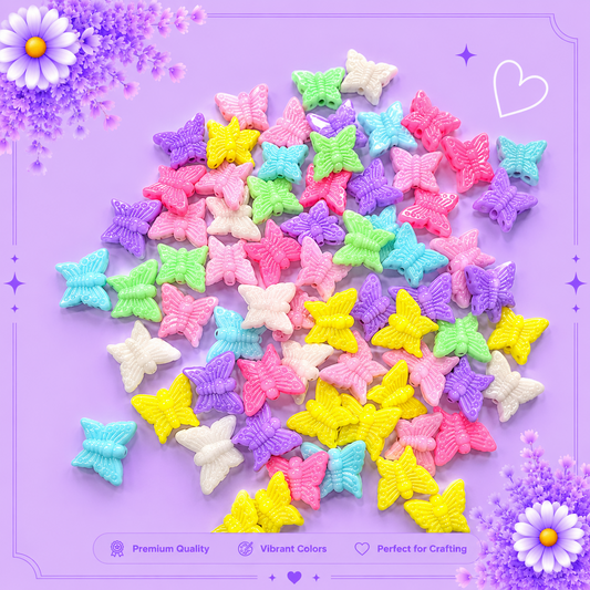 Pastel Butterfly Craft Beads