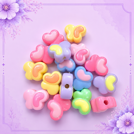 Pastel Butterfly Acrylic Beads