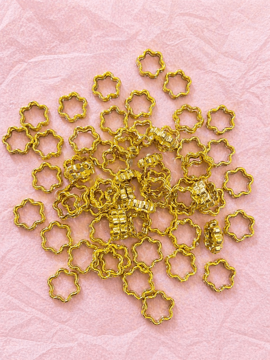 Hexagon Flower Style Hollo Rings