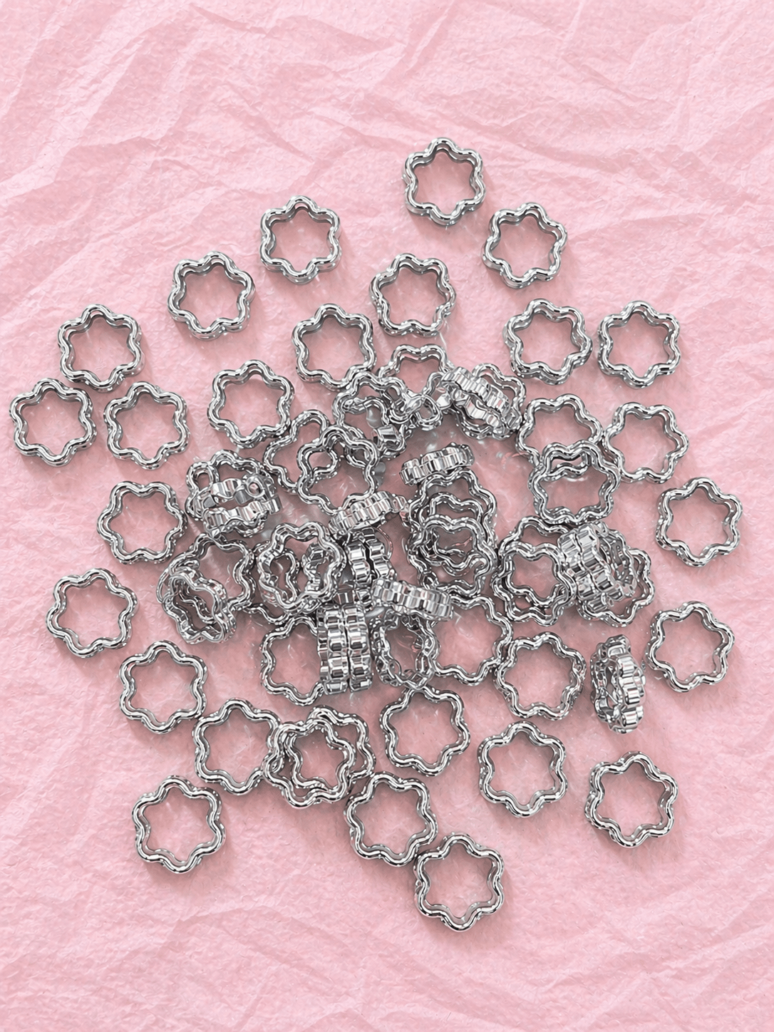 Hexagon Flower Style Hollo Rings