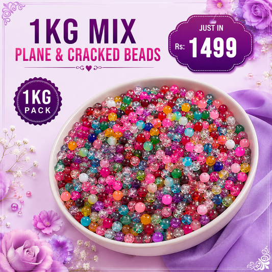 1kg mix Plane & Crack beads Deal