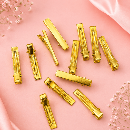 Gold Metal Hair Clips (12 PCS)
