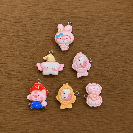 Acrylic Multi Charms (6 Pcs)