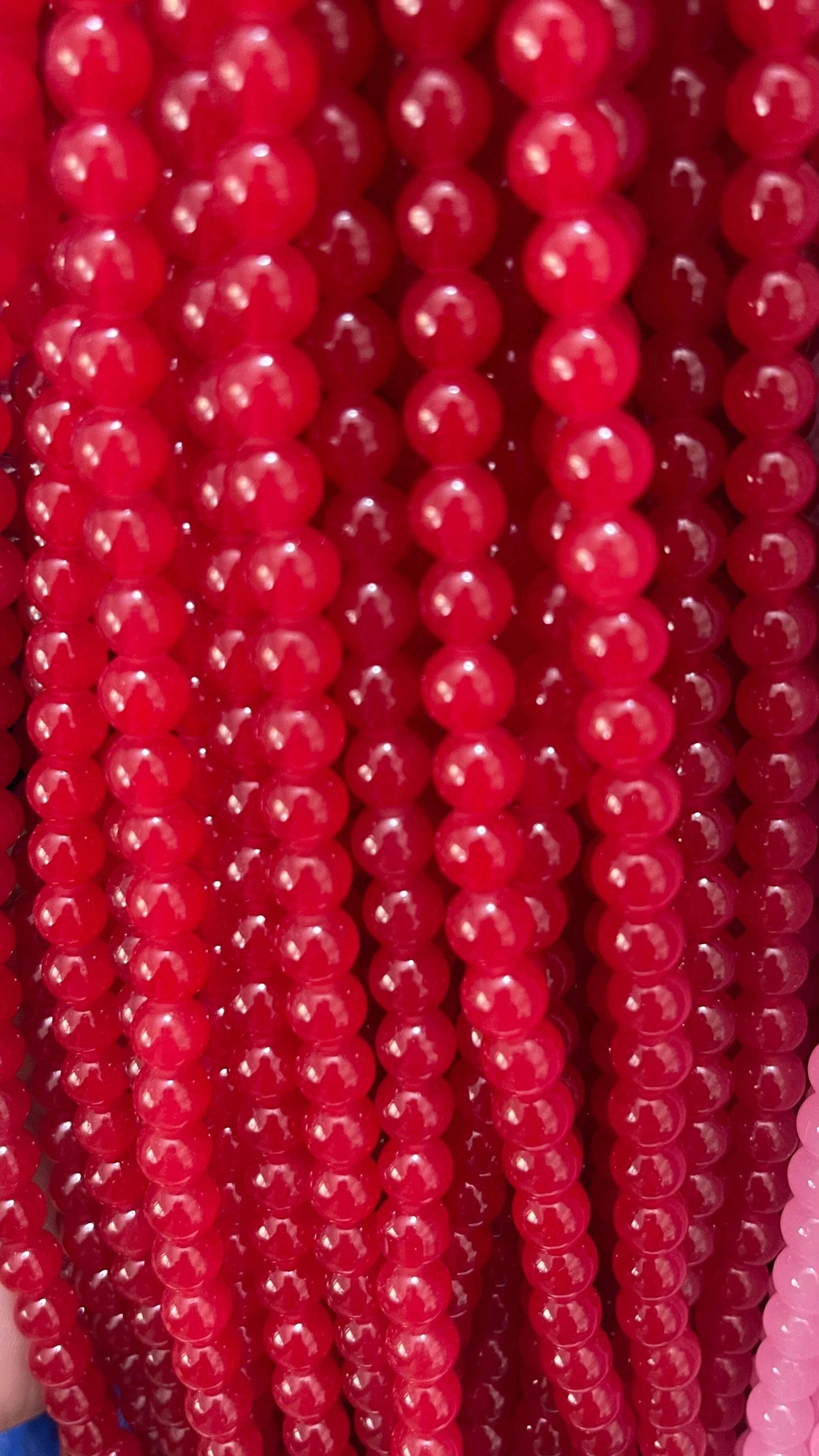 Plane glass beads 8mm