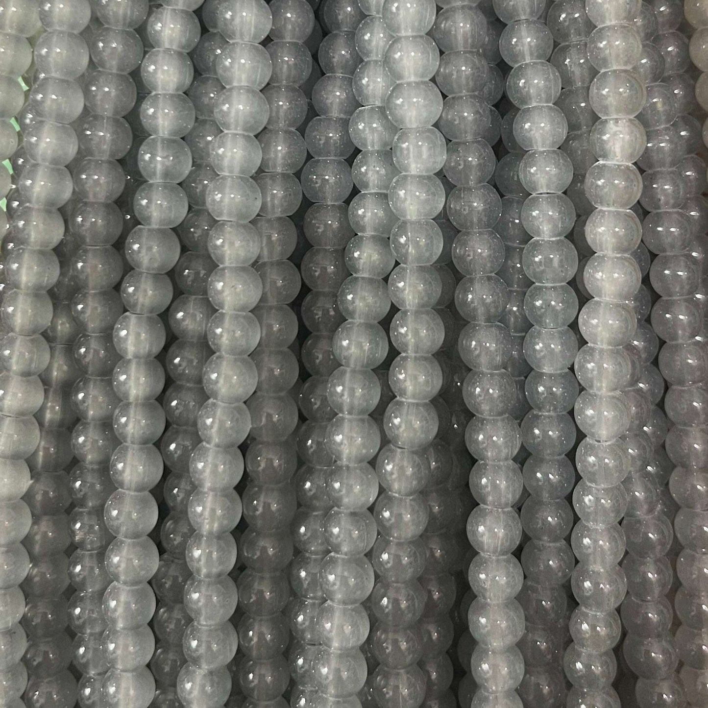 Plane glass beads 6mm