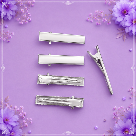 Silver-Plated Alligator Hair Clips 4cm