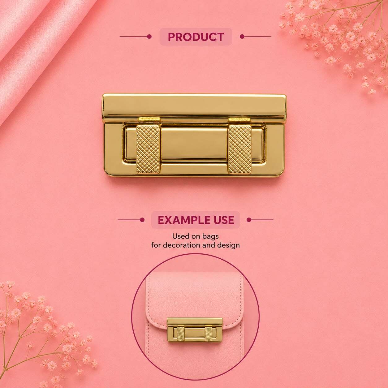 Luxury Gold Slide Lock Clasp