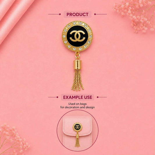 Luxury Gold Rhinestone Tassel Bag Charm