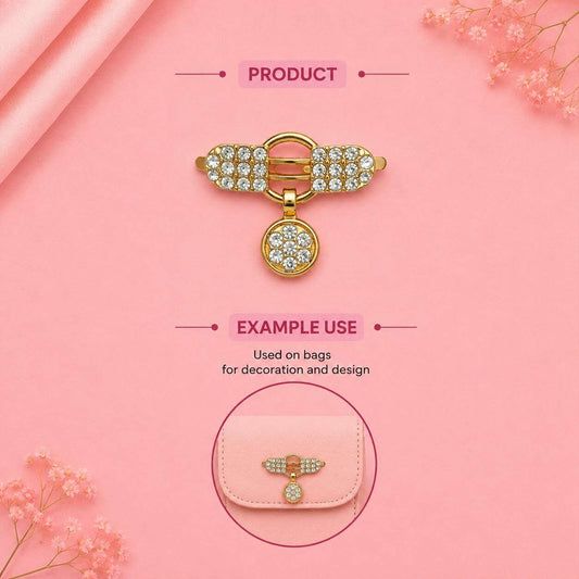 Gold Rhinestone Decorative Bag Clasp