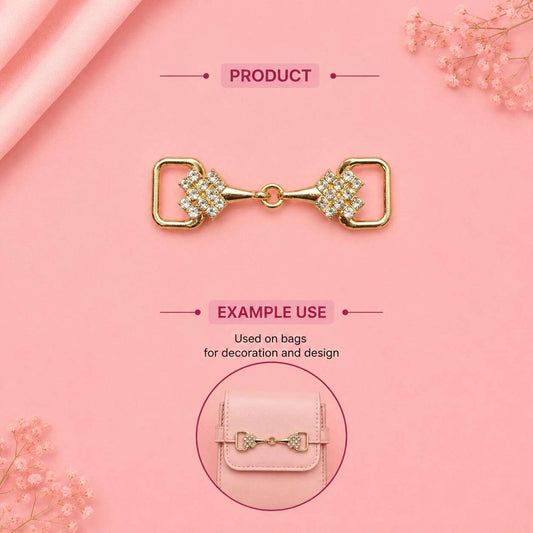 Gold Rhinestone Bow Bag Connector